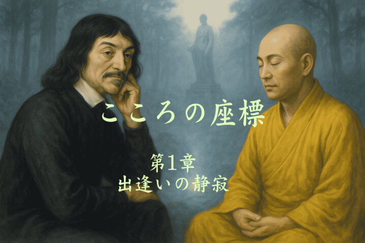 哲学創作劇「心の座標」第１章ーー出会いの静寂　デカルトと空海が静かに向き合う